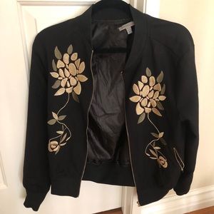Embroidered Floral Bomber Jacket